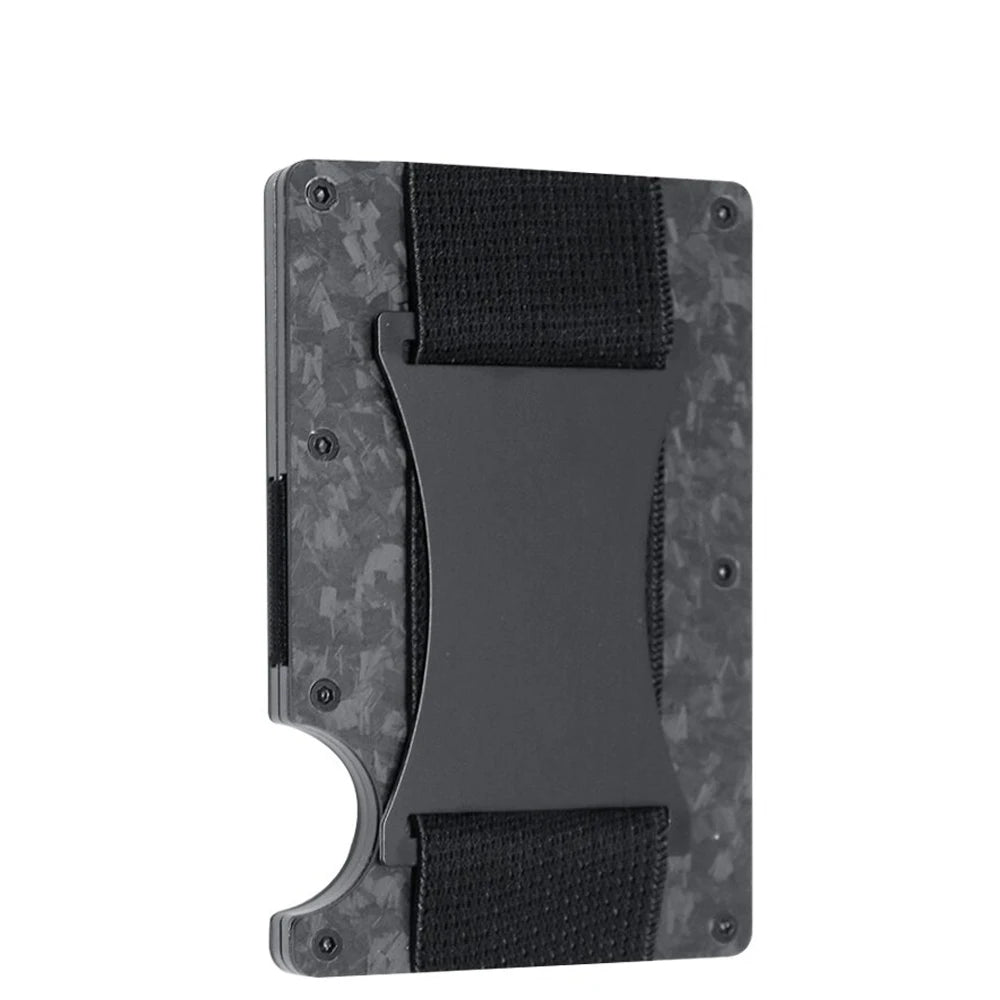 Bright/Matte Forged Carbon Fiber Minimalist Slim Wallet for Men RFID Cashback Credit Card Holder Luxury Metal Case Aluminum