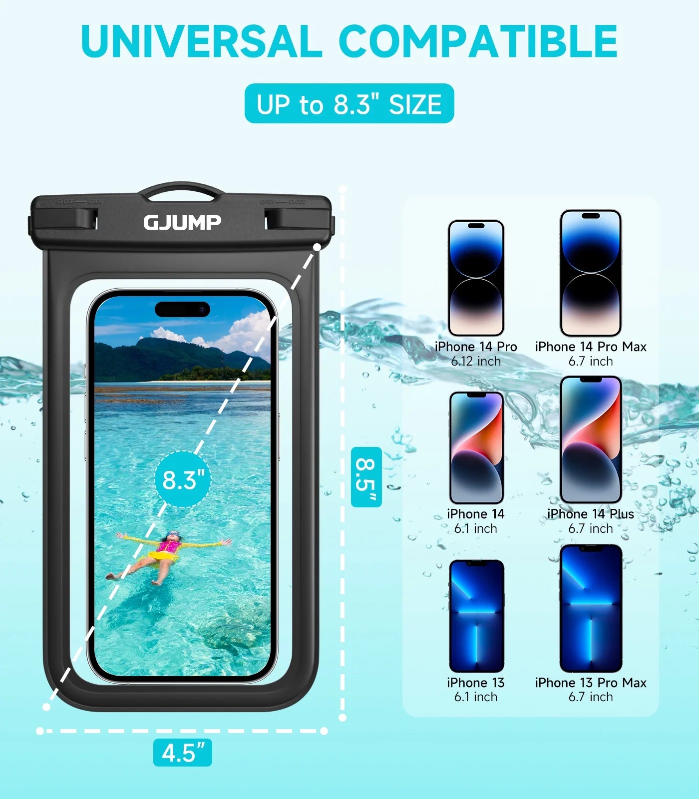 Waterproof Phone Pouch 2 Pack, IPX8 Cellphone Dry Bag Beach Essentials for Cruise Travel