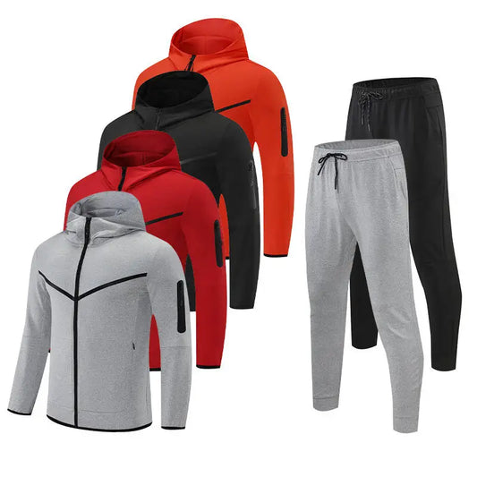 GAF Wholesale Custom Men's Full-Zip Breathable Jogging Tracksuit Set Long Sleeve Sportswear Friendly For Spring Outdoor Training