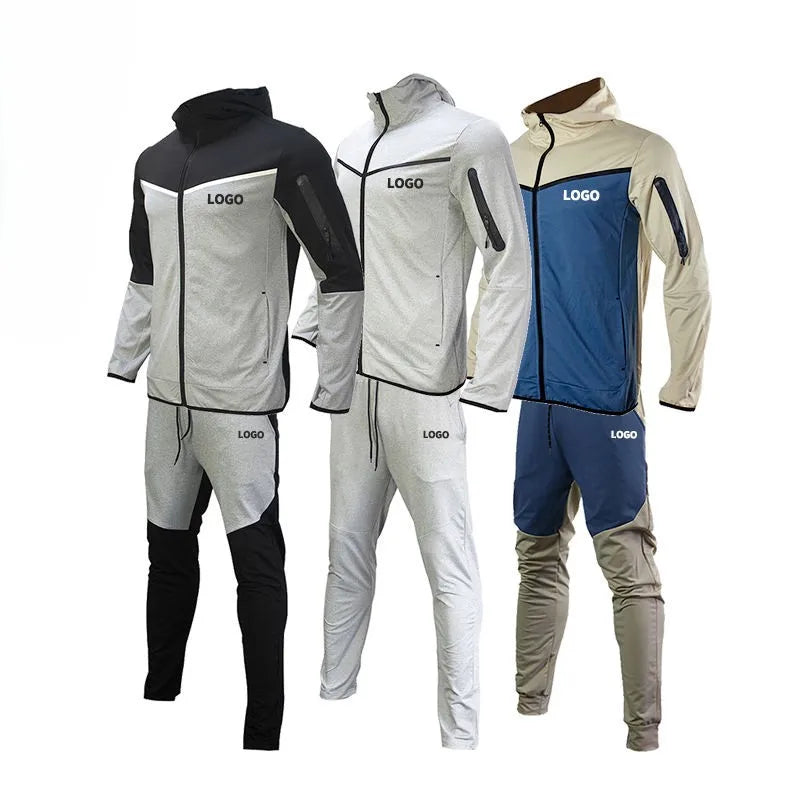 GAF Wholesale Custom Men's Full-Zip Breathable Jogging Tracksuit Set Long Sleeve Sportswear Friendly For Spring Outdoor Training
