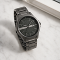 ARMANI EXCHANGE AX2455 GREEN DIAL GRAY STAINLESS STEEL BRACELET 46MM MENS WATCH