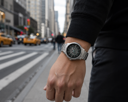 Armani Exchange 46MM Stainless Steel Chronograph Black Dial Men's Watch AX2459