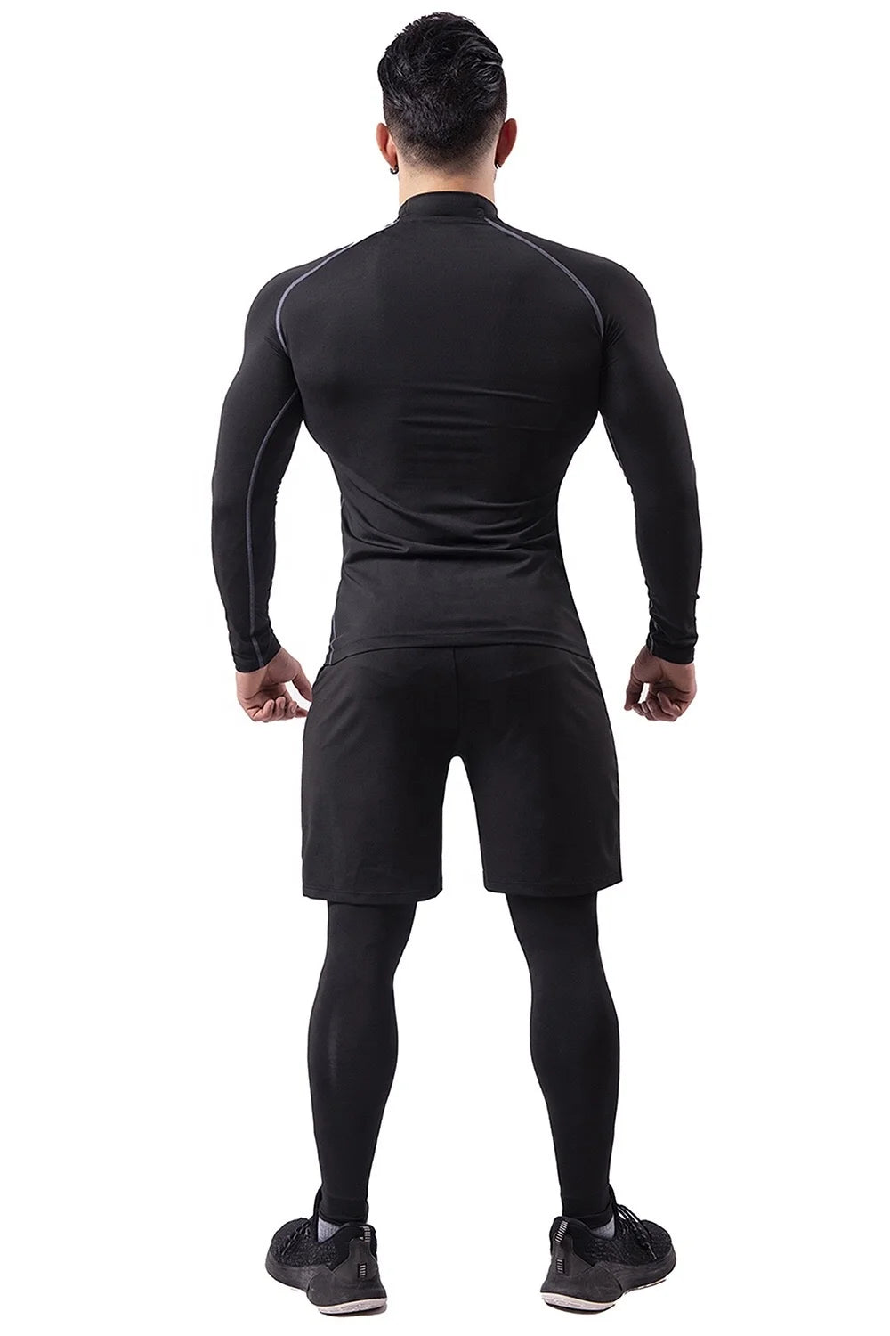 Training Wear Custom Logo Polyester Quick-drying Sportswear 5PCS Workout Clothing Basketball Base Layer Men Gym Fitness Sets