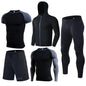 Training Wear Custom Logo Polyester Quick-drying Sportswear 5PCS Workout Clothing Basketball Base Layer Men Gym Fitness Sets
