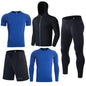 Training Wear Custom Logo Polyester Quick-drying Sportswear 5PCS Workout Clothing Basketball Base Layer Men Gym Fitness Sets