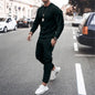 Men's Casual Sportswear 2 Piece Running Jogging Suit Custom Logo Blank Long Sleeve T Shirt Tracksuit Pants Set for Men