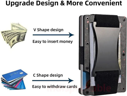 Bright/Matte Forged Carbon Fiber Minimalist Slim Wallet for Men RFID Cashback Credit Card Holder Luxury Metal Case Aluminum