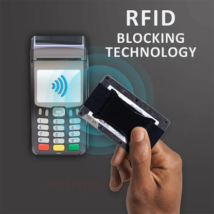 Bright/Matte Forged Carbon Fiber Minimalist Slim Wallet for Men RFID Cashback Credit Card Holder Luxury Metal Case Aluminum