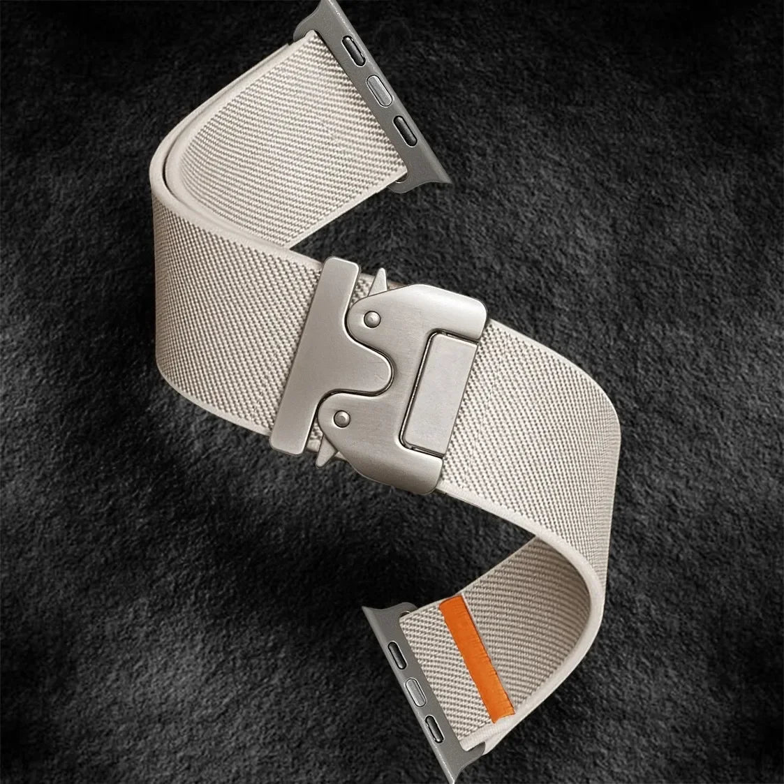Braided Elastic Nylon Band for Apple Watch Ultra 2 (49mm/46mm) with Metal Clasp — Compatible with Series 11/10/9/8/7/SE
