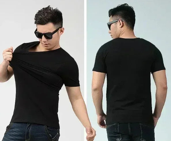Men's Summer Pure Cotton Fashionable Casual Loose Color Skull and Rabbit Print Sports Round Neck Short Sleeved T-shirt Top