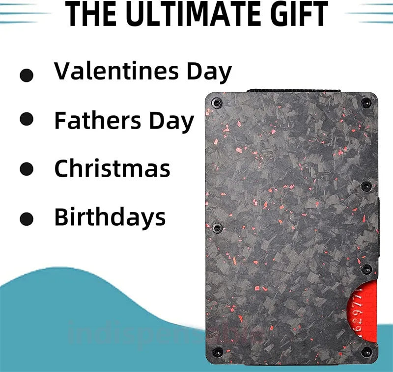 Bright/Matte Forged Carbon Fiber Minimalist Slim Wallet for Men RFID Cashback Credit Card Holder Luxury Metal Case Aluminum