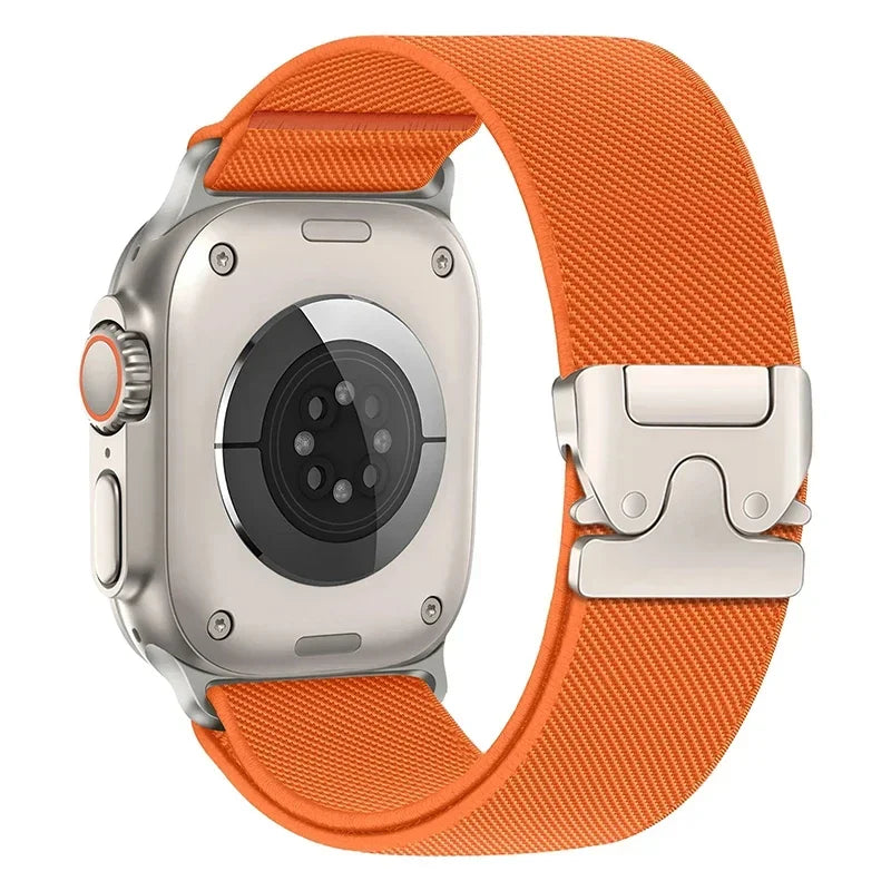 Braided Elastic Nylon Band for Apple Watch Ultra 2 (49mm/46mm) with Metal Clasp — Compatible with Series 11/10/9/8/7/SE