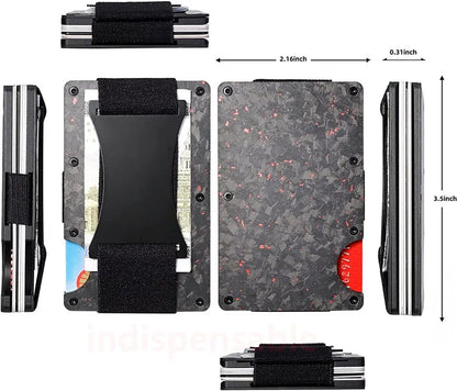 Bright/Matte Forged Carbon Fiber Minimalist Slim Wallet for Men RFID Cashback Credit Card Holder Luxury Metal Case Aluminum