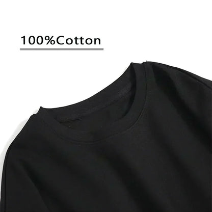 Men's Summer Pure Cotton Fashionable Casual Loose Color Skull and Rabbit Print Sports Round Neck Short Sleeved T-shirt Top