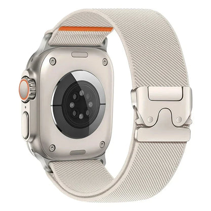 Braided Elastic Nylon Band for Apple Watch Ultra 2 (49mm/46mm) with Metal Clasp — Compatible with Series 11/10/9/8/7/SE