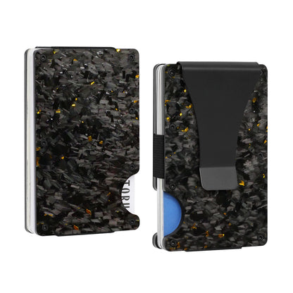 Bright/Matte Forged Carbon Fiber Minimalist Slim Wallet for Men RFID Cashback Credit Card Holder Luxury Metal Case Aluminum