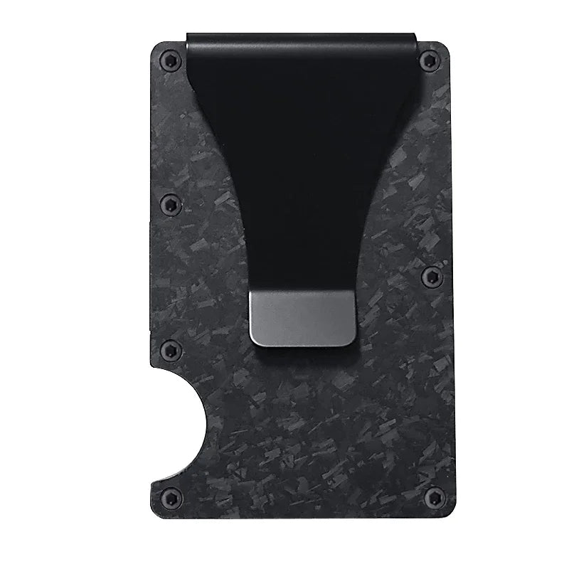 Bright/Matte Forged Carbon Fiber Minimalist Slim Wallet for Men RFID Cashback Credit Card Holder Luxury Metal Case Aluminum
