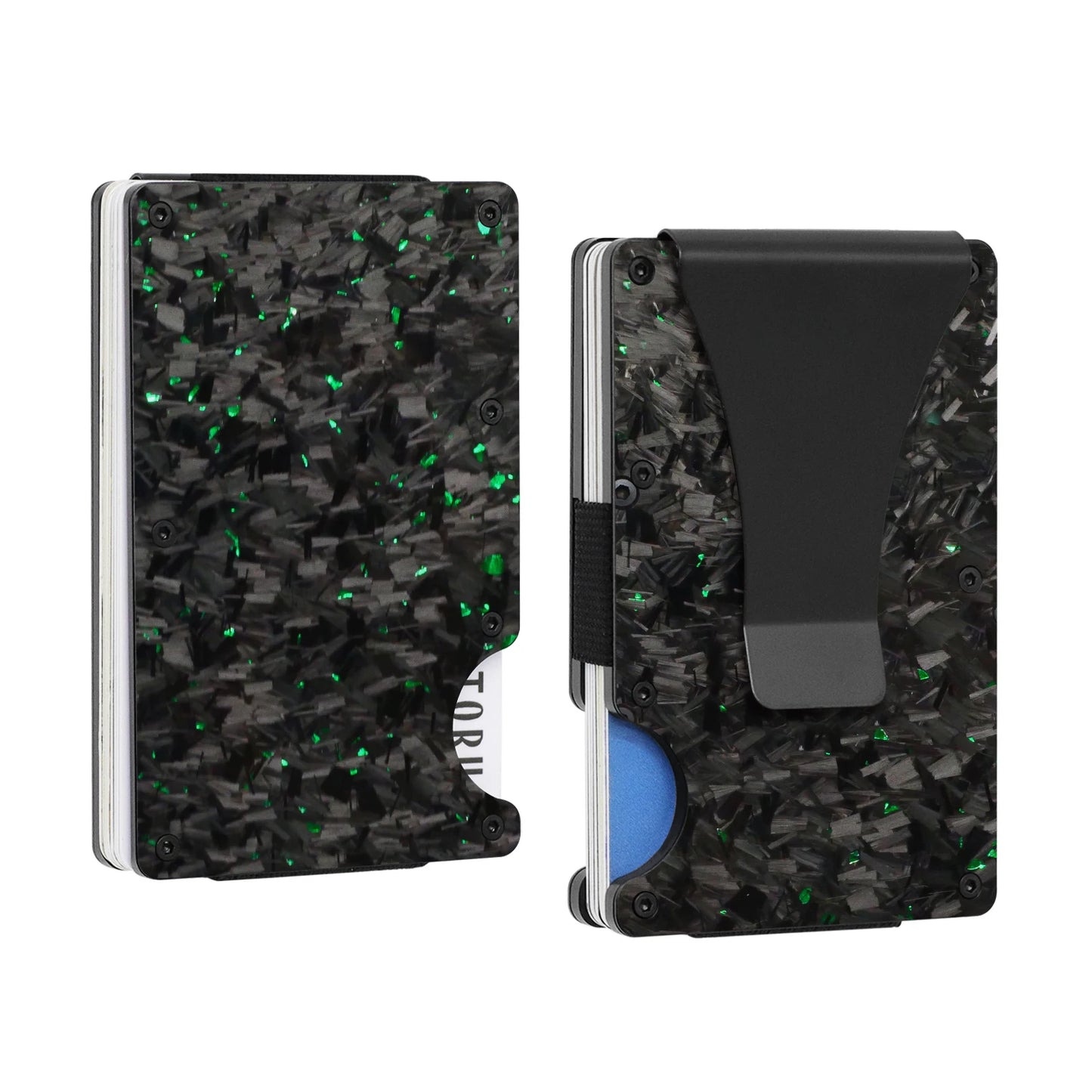 Bright/Matte Forged Carbon Fiber Minimalist Slim Wallet for Men RFID Cashback Credit Card Holder Luxury Metal Case Aluminum