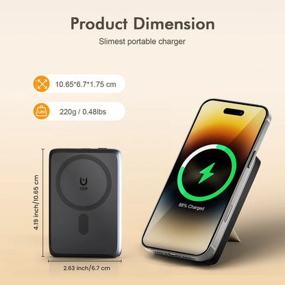 10000W Magnetic Power Bank Wireless Charger Portable Super Fast Charging 22.5W with USB C Cable For iPhone 16/15/14/13/12 Series