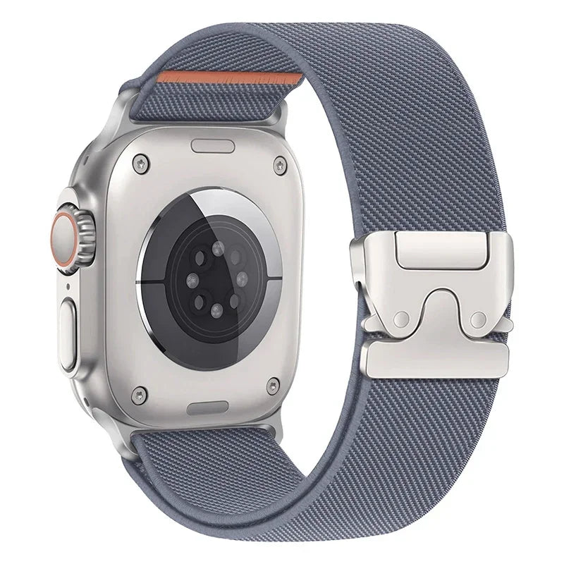 Braided Elastic Nylon Band for Apple Watch Ultra 2 (49mm/46mm) with Metal Clasp — Compatible with Series 11/10/9/8/7/SE