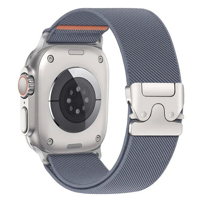Braided Elastic Nylon Band for Apple Watch Ultra 2 (49mm/46mm) with Metal Clasp — Compatible with Series 11/10/9/8/7/SE