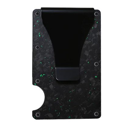 Bright/Matte Forged Carbon Fiber Minimalist Slim Wallet for Men RFID Cashback Credit Card Holder Luxury Metal Case Aluminum