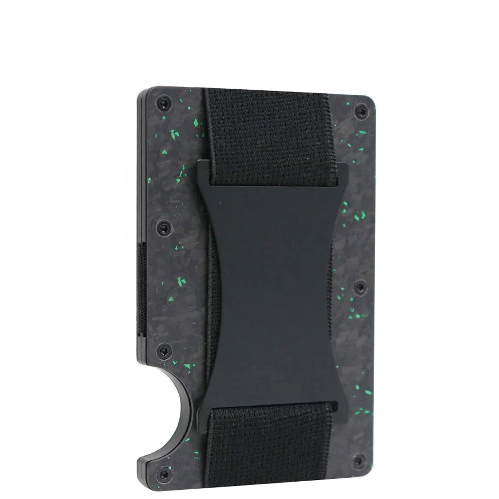 Bright/Matte Forged Carbon Fiber Minimalist Slim Wallet for Men RFID Cashback Credit Card Holder Luxury Metal Case Aluminum