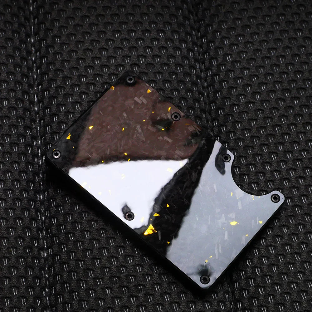 Bright/Matte Forged Carbon Fiber Minimalist Slim Wallet for Men RFID Cashback Credit Card Holder Luxury Metal Case Aluminum