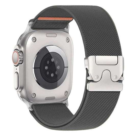 Braided Elastic Nylon Band for Apple Watch Ultra 2 (49mm/46mm) with Metal Clasp — Compatible with Series 11/10/9/8/7/SE