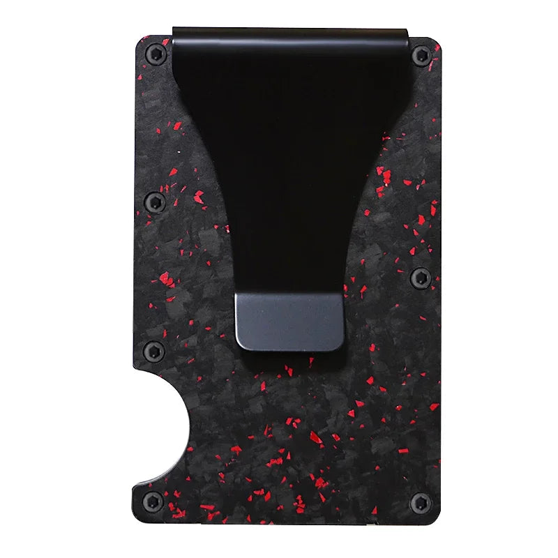 Bright/Matte Forged Carbon Fiber Minimalist Slim Wallet for Men RFID Cashback Credit Card Holder Luxury Metal Case Aluminum