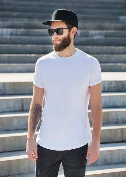 Men's Summer Pure Cotton Fashionable Casual Loose Color Skull and Rabbit Print Sports Round Neck Short Sleeved T-shirt Top