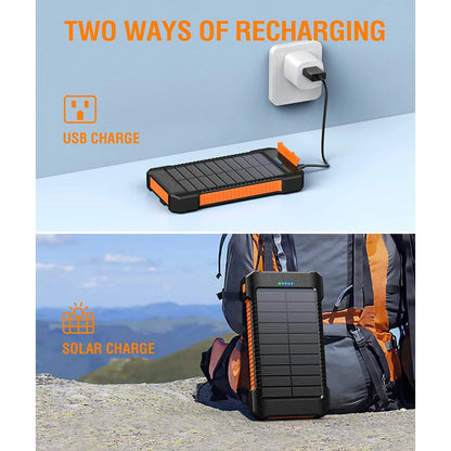 26800Mah Solar Power Bank, USB Portable Solar Charger Compatible for Iphone, Android Phone