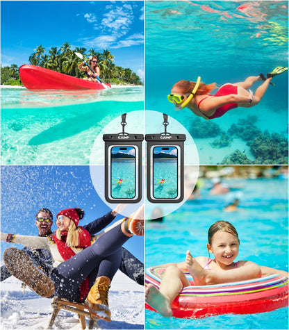 Waterproof Phone Pouch 2 Pack, IPX8 Cellphone Dry Bag Beach Essentials for Cruise Travel